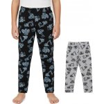 Chlapecké legíny bavlněné s bagry a traktory Černé šedé – Zboží Dáma