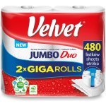 Velvet JUMBO Duo - papírové kuchyňské utěrky - 2vrstvé, 240 útržků, 2 role – Zboží Dáma