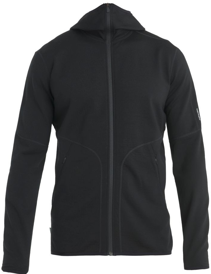 ICEBREAKER Mens Merino 560 Realfleece EleMtal II LS Zip H Black