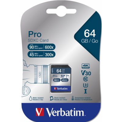 Verbatim Pro U3 SDXC 64 GB 47022 – Zboží Živě