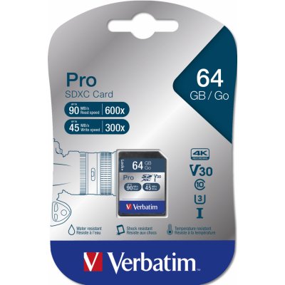 Verbatim Pro U3 SDXC 64 GB 47022 – Hledejceny.cz