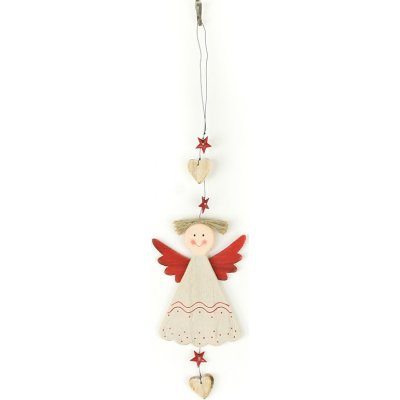 Andělka závěsná dřevěná vánoční dekorace