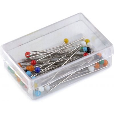 Špendlíky se skleněnou hlavičkou délka 30 mm Varianta: mix 1 nikl, Balení: 1 krab. – Hledejceny.cz