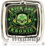 WeedShop Skleněný hranatý popelník Cannabis Skull Cannabis Skull – Zboží Dáma