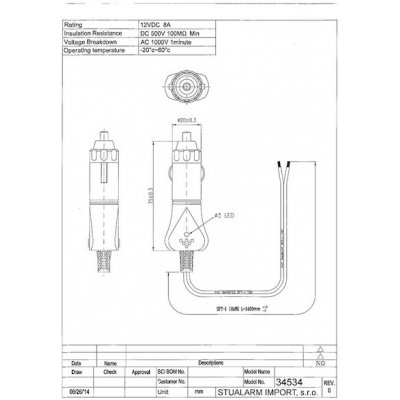 CL zástrčka s LED a kabelem, 34534 – Hledejceny.cz