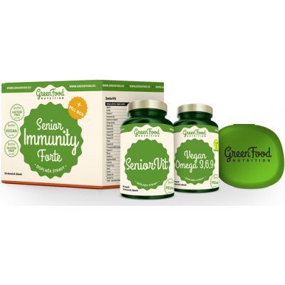 GreenFood Senior Immunity Forte podpora imunity + pillbox 2x 60 kapslí