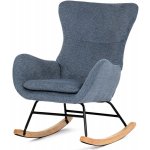 Autronic AK-376 WT2 Křeslo houpací potah bílá látka dřevěné nohy masiv kaučukovník – Zboží Dáma