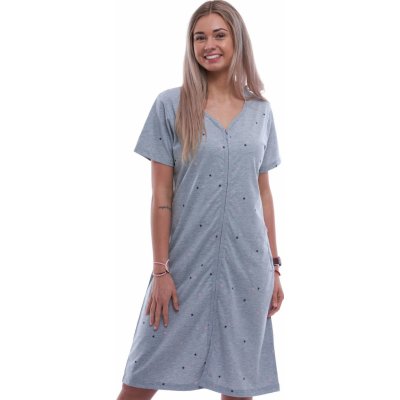 Župan nebo košilka kojící na zip vzor hvězdičky 1G0641 šedá – Zboží Dáma