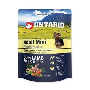 Ontario Adult Mini Lamb & Rice 0,75 kg