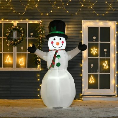 HOMCOM Nafukovací sněhulák s LED světly | 130x72x193 cm – Hledejceny.cz