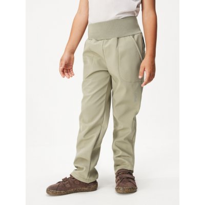 Unuo Dětské softshellové kalhoty s fleecem Simple Khaki – Zboží Mobilmania