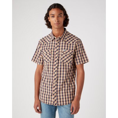 Wrangler pánská košile SS Western shirt tobacco brown
