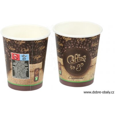 Papírový pohár "Coffee to go" Ø80mm 280ml `M: 0,2L 8oz` – Zboží Dáma