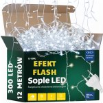 Venkovní vánoční světla rampouchy 300 LED studená bílá + studený flash – Hledejceny.cz