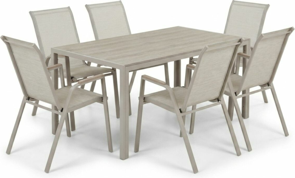 Vikio Zahradní jídelní set 150x90 pro 6 osob bežová AZS156BE-6