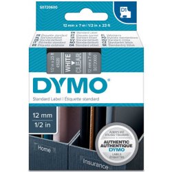 Dymo 45020 bílý tisk/transparentní podklad, 7m, 12mm