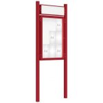 PROCITY Venkovní vitrína model 2000 9 x A4, červená, včetně sloupků a záhlaví | Zboží Auto