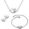 Sisi Jewelry souprava náhrdelníku náušnic a náramku Heart srdíčko SET2032 Bílá/čirá