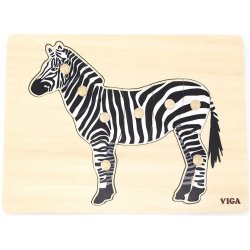 Montessori Dřevěná vkládačka zebra