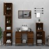 Koupelnový nábytek vidaXL 3dílný set koupelnového nábytku hnědý dub kompozitní dřevo