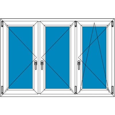 Ekosun Plastové okno Ekosun 7 Swisspacer Ultimate Trojkřídlé se sloupky 180x150 Bílá - Bílá – Zboží Mobilmania