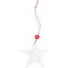 Vánoční dekorace MFP 8886396 Závěs dřevěný hvězda 7cm/2ks bílá