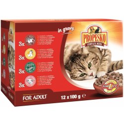 Propesko Cat hovězí kuřecí jehněčí a zvěřina 12 x 100 g