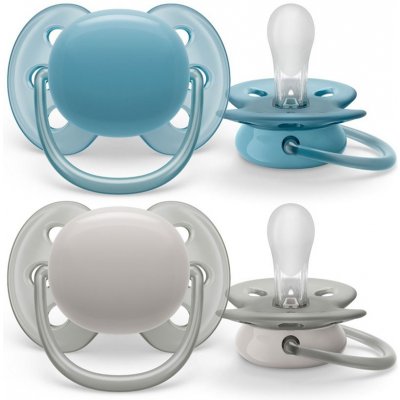 Avent SCF091/17 Dudlík Ultra Soft modrá/šedá – Zboží Dáma