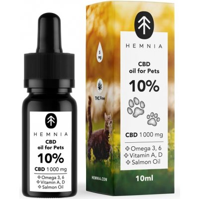 Hemnia CBD v lososovém oleji pro zvířata 10 % CBD 1000 mg 10 ml – Hledejceny.cz