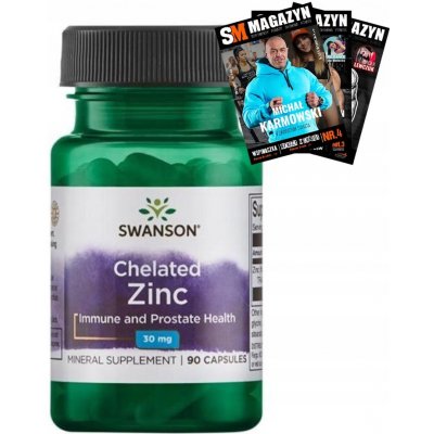 Swanson Chelated Zinc glycinát 30 mg 90 kapslí