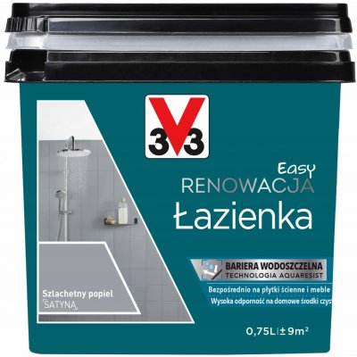 V33 Akrylová barva na obklady 0,75 l Světle šedý satén – Zboží Mobilmania