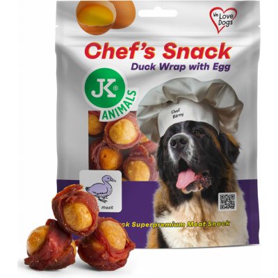 JK ANIMALS Chef's Meat Snack kachní wrap s vajíčkovými žloutky 200 g – Zboží Dáma