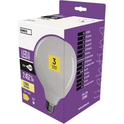 Emos žárovka LED 18W-150 E27 1521lm 2700K 340° Filament G125 Globe 1525733253 – Zboží Mobilmania