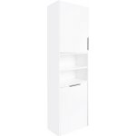 EBS City Vysoká skříňka 55 x 180 cm s košem na prádlo, bílá lesk 6516366 – Hledejceny.cz