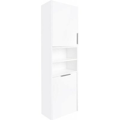EBS City Vysoká skříňka 55 x 180 cm s košem na prádlo, bílá lesk 6516366 – Hledejceny.cz