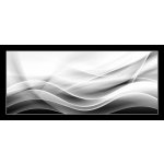 Obraz 1D panorama - 120 x 50 cm - creative abstraction black and white wave background kreativní abstrakce černé a bílé vlny pozadí – Hledejceny.cz