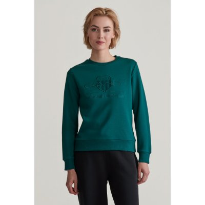 Gant REG TONAL SHIELD C-NECK SWEAT zelená – Zboží Dáma
