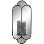 Chic Antique Mosazné antik kovové nástěnné zrcadlo se svícnem Floa - 19*13*43 cm - Chic Antique – Hledejceny.cz