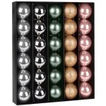 MagicHome Vánoční baňky Vánoce 30 ks měděno-ružovo-zelené – Zboží Mobilmania