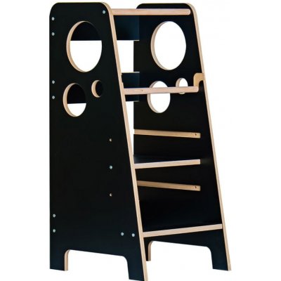iMex Toys Montessori Dřevěná učící věž Decor černá 79 cm – Zboží Dáma