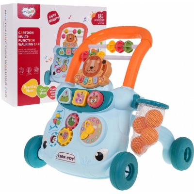 Majlo Toys Interaktivní chodítko Cartoon Car modré – Zboží Dáma
