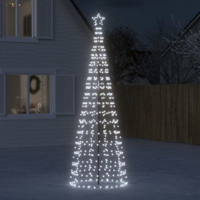 vidaXL Vánoční stromek kužel 570 studených bílých LED diod 300 cm – Zboží Mobilmania