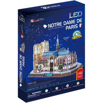 CubicFun 3D puzzle svítící Notre Dame 149 ks – Zboží Mobilmania