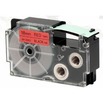Kompatibilní páska s Casio XR-18RD1, 18mm x 8m černý tisk / červený podklad – Zboží Mobilmania