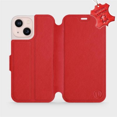 Pouzdro Mobiwear flipové Apple iPhone 13 Mini - Červené - L_RDS Red Leather