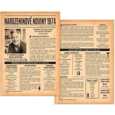 Narozeninové noviny 1974 – dvoustranné nebo jednostranné – Zbozi.Blesk.cz