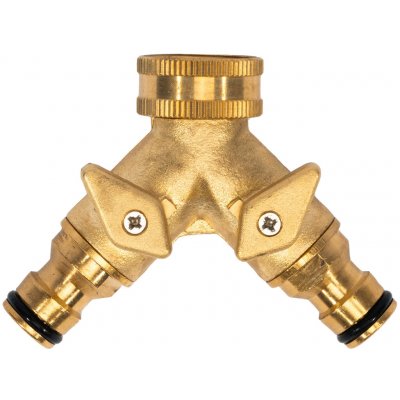 XTLINE Rozdvojka s ventily pro 2 mosazné rychlospojky | 3/4" – Hledejceny.cz