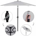 SPRINGOS SUNNY GU0022 Zahradní slunečník 250 cm, světle šedý – Hledejceny.cz