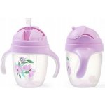 BabyOno nekapající hrneček se zatíženým brčkem 240 ml lila – Zboží Dáma