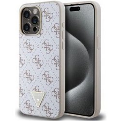 Guess PU Leather 4G Triangle Metal Logo iPhone 15 Pro Max White